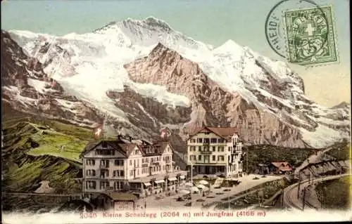 Ak Kanton Bern, Berner Oberland, Kleine Scheidegg mit Jungfrau