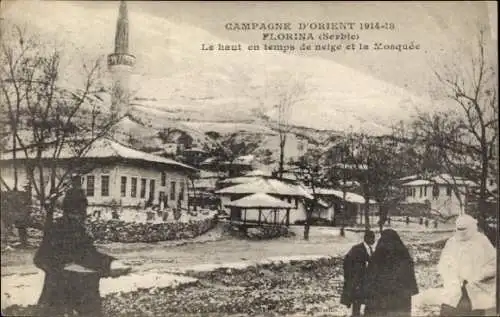 Ak Florina Griechenland, Le haut en temps de neige et la Mosquée