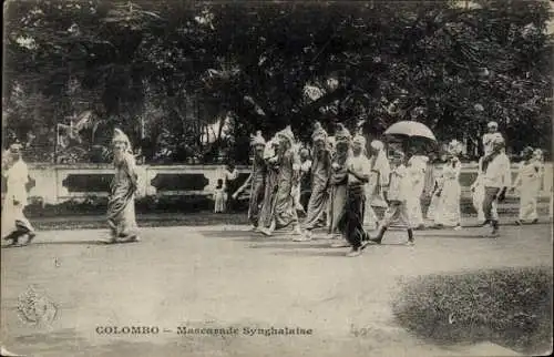 Ak Colombo Ceylon Sri Lanka, Mascarade Synghalaise