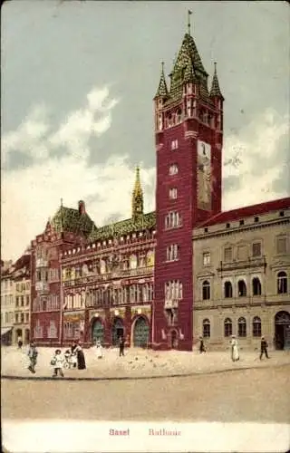 Ak Basel Bâle Stadt Schweiz, Rathaus