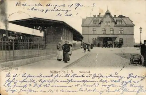 Ak Mittweida in Sachsen, Bahnhof