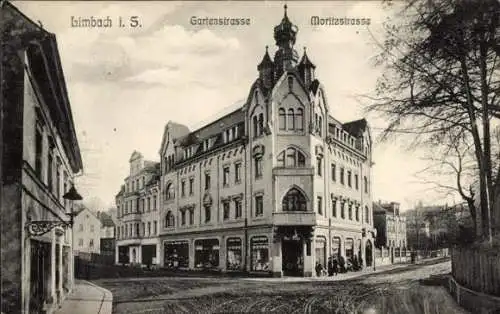 Ak Limbach in Sachsen, Gartenstraße, Moritzstraße