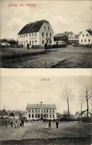 Ak Weifa Steinigtwolmsdorf in der Lausitz, Gasthof, Schule