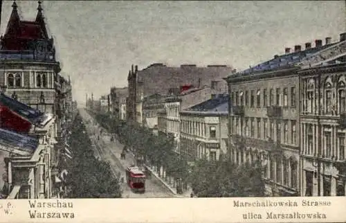 Ak Warszawa Warschau Polen, Marschalkowska Straße