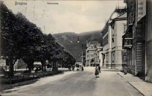 Ak Bregenz am Bodensee Vorarlberg, Blick auf Seestraße