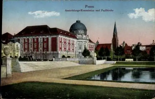 Ak Poznań Posen, Ansiedelungs Kommission, Paulikirche