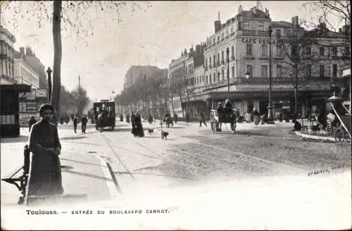 Ak Toulouse Haute Garonne, Entree du Boulevard Carnot