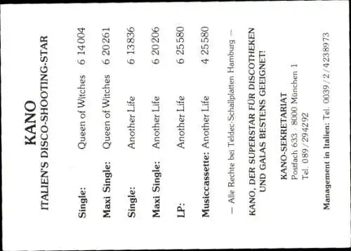 Ak Sänger Kano, Portrait, Autogramm