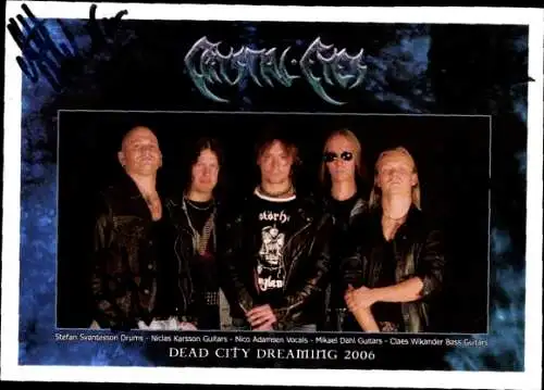 Ak Musikgruppe Crystal Eyes, Cover Dead City Dreaming, Autogramm