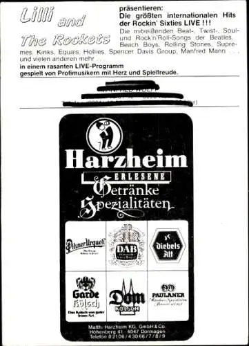 Ak Musikgruppe Lilli an The Rockets, Portrait, Autogramm