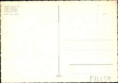 Ak Sänger Sammy Davis jr, Dean Martin, Peter Lawford, Frank Sinatra, Portrait