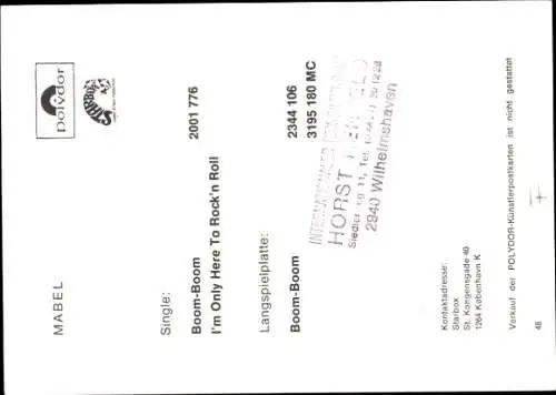 Ak Musikgruppe Mabel, Portrait im Herz, Autogramm