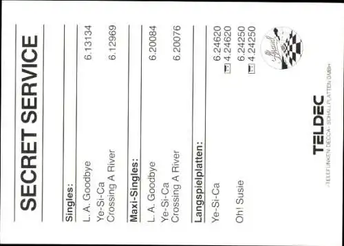 Ak Musikgruppe Secret Service, Portrait, Autogramme