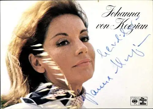 Ak Schauspielerin und Sängerin Johanna von Koczian, Portrait, Autogramm