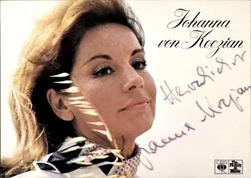 Ak Schauspielerin und Sängerin Johanna von Koczian, Portrait, Autogramm