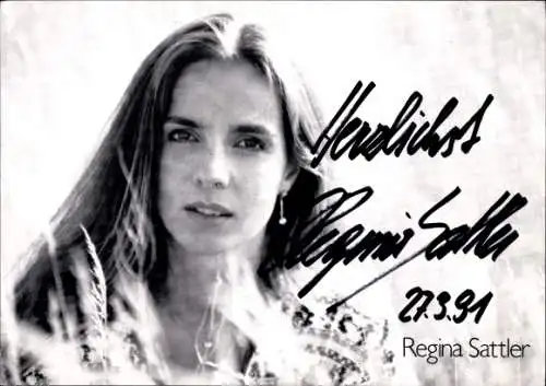 Ak Schauspielerin Regina Sattler, Portrait, Autogramm