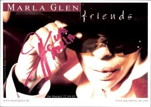 Ak Sängerin Marla Glen, Portrait, Autogramm