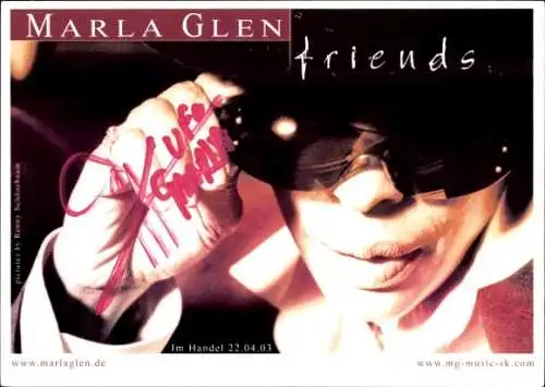 Ak Sängerin Marla Glen, Portrait, Autogramm