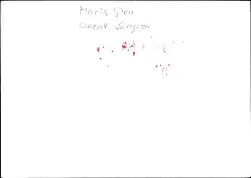 Ak Sängerin Marla Glen, Portrait, Autogramm