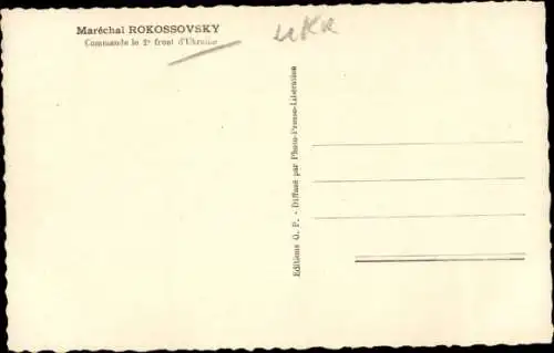 Ak Konstantin Konstantinowitsch Rokossowski, Marschall der Sowjetunion