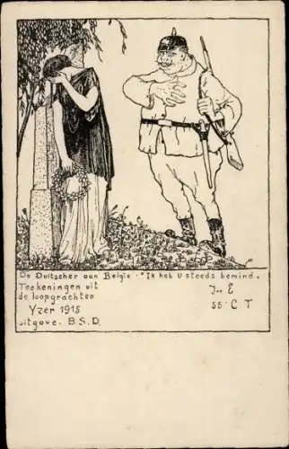 Künstler Ak De Duitscher aan Belgie, Il heb u steeds bemind, I WK