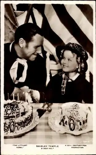 Ak Schauspielerin Shirley Temple und Jack Holt, Portrait