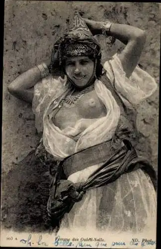 Ak Ouled Nail, barbusige Frau, Maghreb