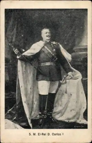 Ak Don Carlos, König Karl I von Portugal, Portrait