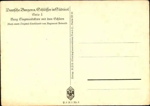 Künstler Ak Reimesch, Ragimund, Bozen Bolzano Südtirol, Schloss Sigmundskron