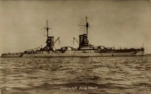 Ak Deutsches Kriegsschiff, Linienschiff König Albert