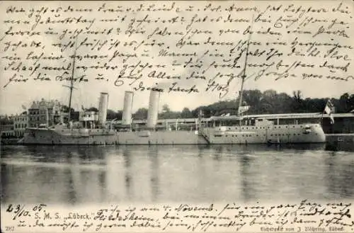 Ak Deutsches Kriegsschiff, S.M.S. Lübeck, Kaiserliche Marine