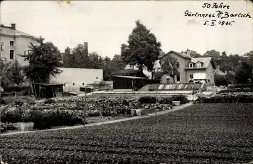 Foto Ak Deutschland, 50 Jahre Gärtnerei R. Bartsch, 1935, Häuser