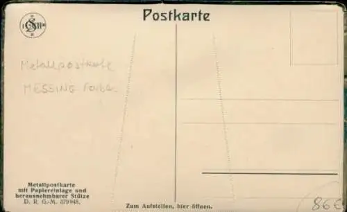 Metall Ak Zeppelins Luftschiff im vollen Fluge