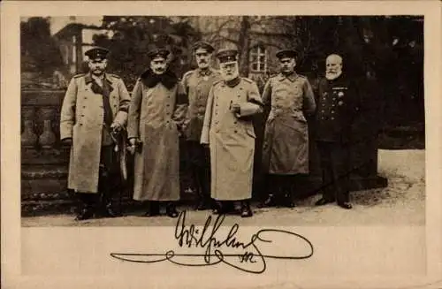 Ak Kaiser Wilhelm II., Hindenburg, Ludendorff, König Ludwig III von Bayern, Holtzendorff