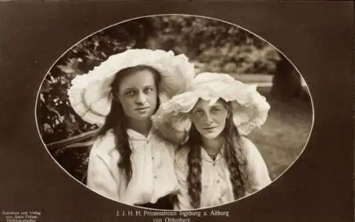 Ak J. J. H. H. Prinzessinnen Ingeborg und Altburg von Oldenburg