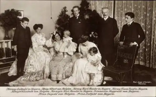 Ak Karl Theodor in Bayern, Herzog Luitpold, Albert von Belgien, Elisabeth von Belgien, Leopold