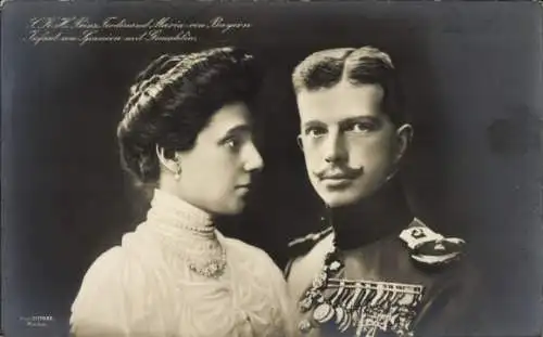 Ak Prinz Ferdinand Maria von Bayern, Infant von Spanien mit Gemahlin