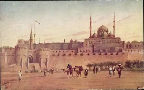 Künstler Ak Cairo Kairo Ägypten, Zitadelle und Mohamed Ali Moschee