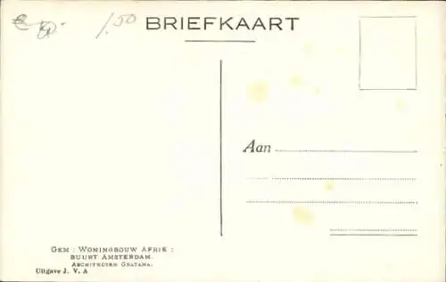 Ak Amsterdam Nordholland Niederlande, Wohnungsbau Afrika