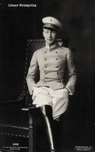 Ak Kronprinz Wilhelm von Preußen, Portrait in Uniform