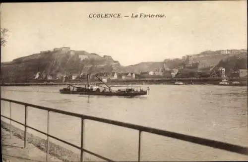 Ak Koblenz am Rhein, Festung, Schiff