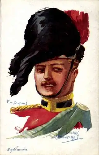 Künstler Ak Dupuis, Emil, Frankreichs Alliierte, Highlander, London 1915