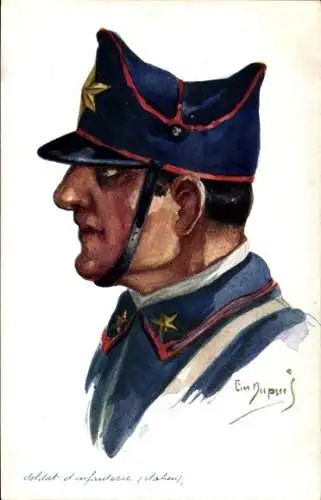 Künstler Ak Dupuis, Em., Frankreichs Alliierte, Soldat der Infanterie in Uniform