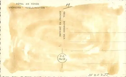 Ak Britisches Kampfflugzeug Vickers Wellington, Royal Air Force
