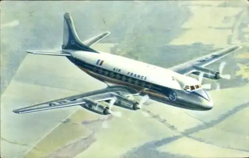 Ak Französisches Passagierflugzeug, Air France, Vickers Viscount