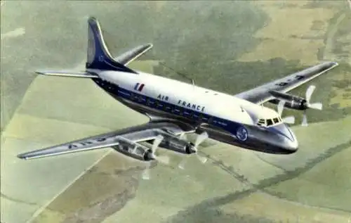 Ak Französisches Passagierflugzeug, Air France, Vickers Viscount