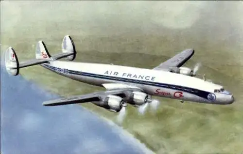 Ak Französisches Passagierflugzeug, Lockheed Super G Constellation, Air France