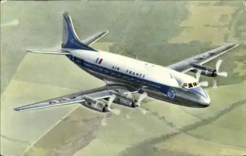 Ak Französisches Passagierflugzeug, Air France, Vickers Viscount