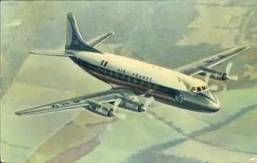 Ak Französisches Passagierflugzeug, Air France, Vickers Viscount