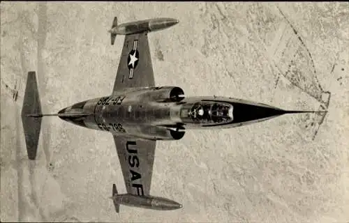 Ak US-Amerikanisches Kampfflugzeug Lockheed F-104 Starfighter, Strahljäger, US Air Force